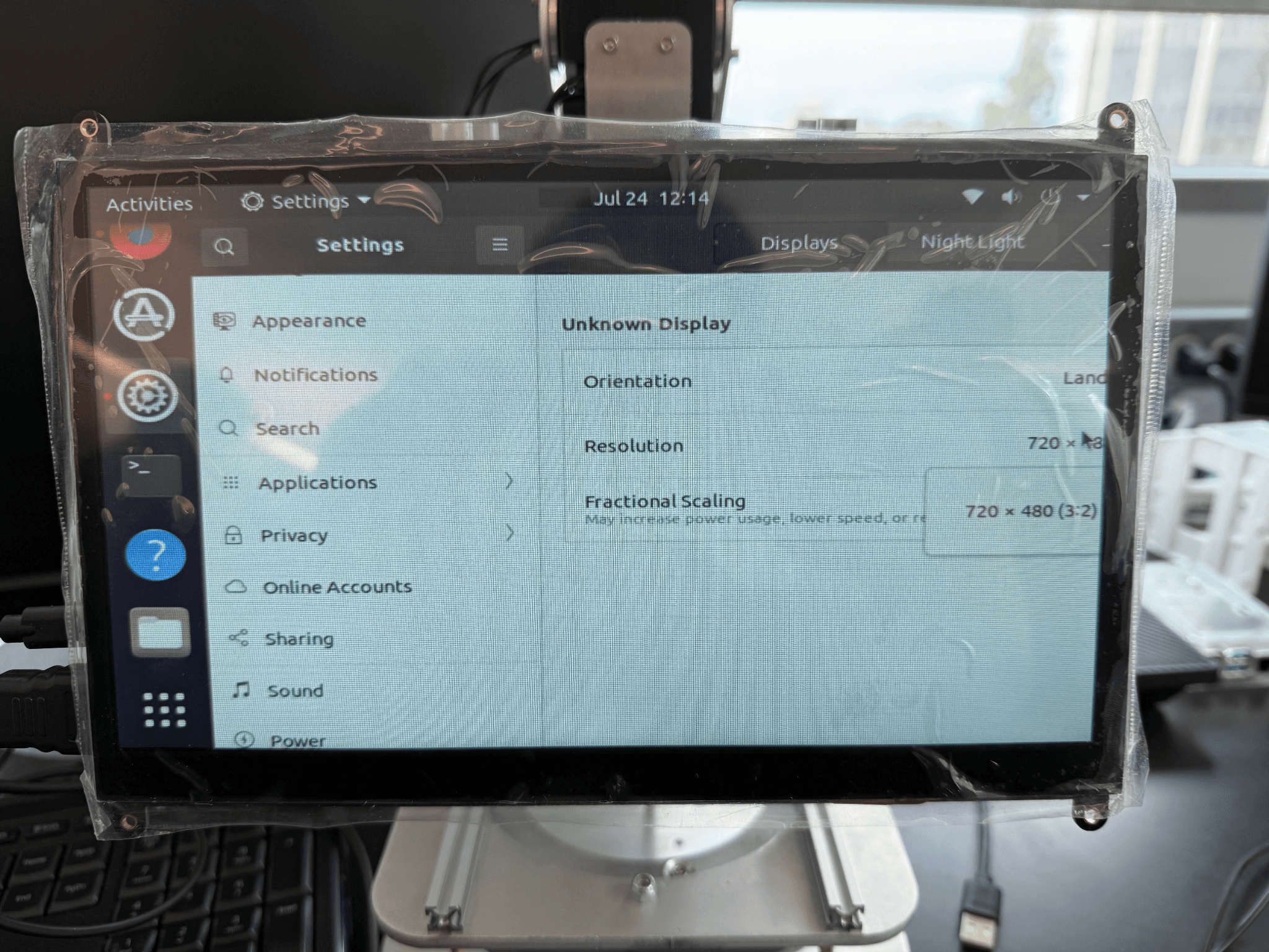 Before: wrong tablet resolution (UI overflow)