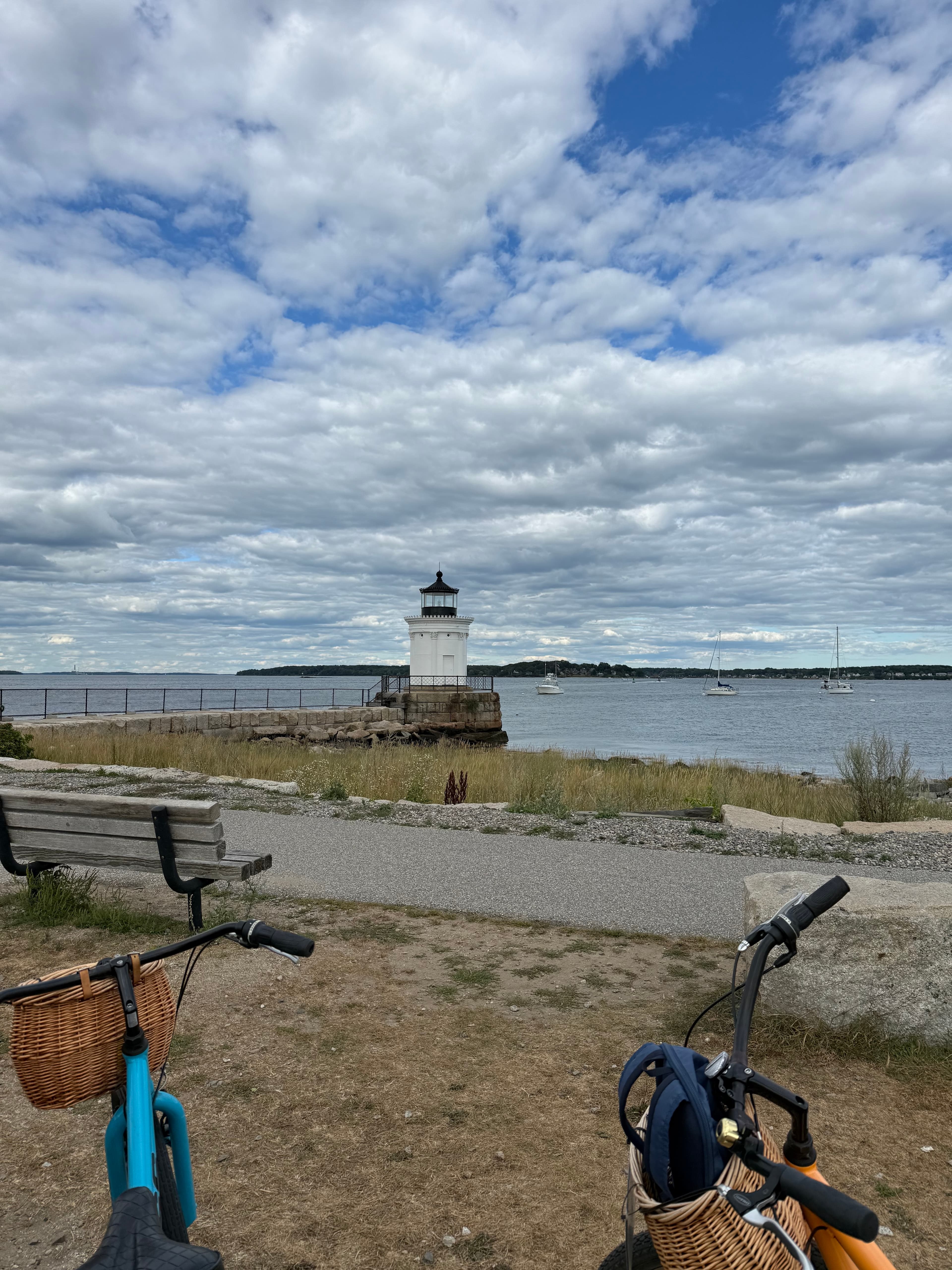 Biking by the harbor