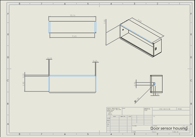 Main housing CAD & Orthographic views